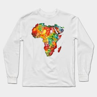 Watercolor African Map #2 Long Sleeve T-Shirt